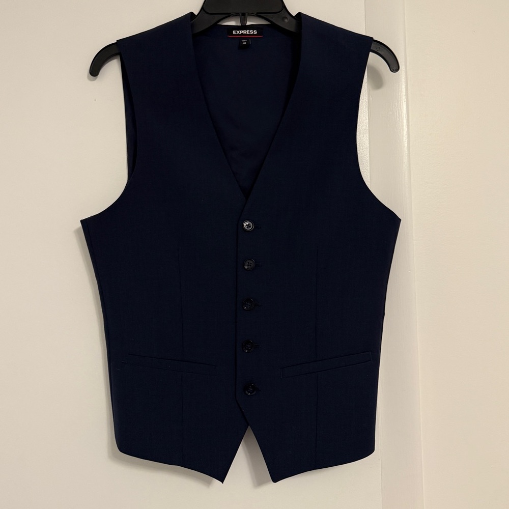 Express Men's Deep Blue Formal Vest
